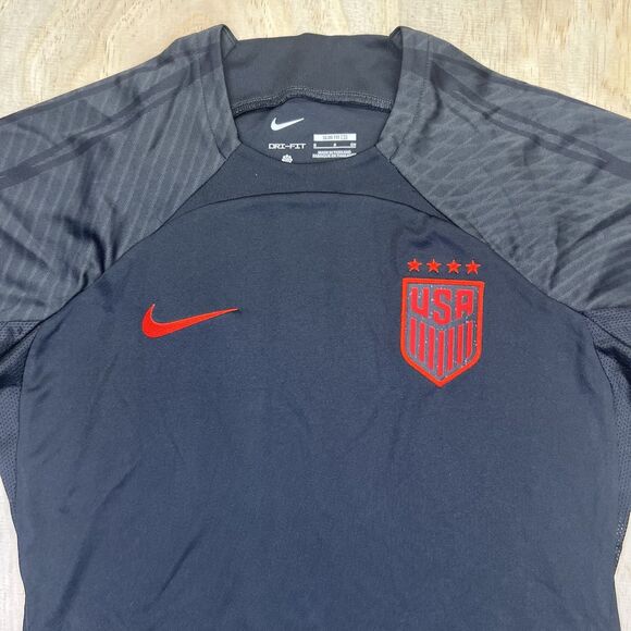 NEW SM WOMENS Nike USWNT USA Soccer Dri-FIT Strike Top Black Short Sleeves - Picture 4 of 11